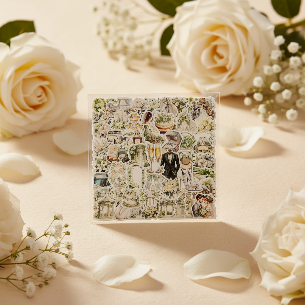 מדבקות פרחוניות לחתונה