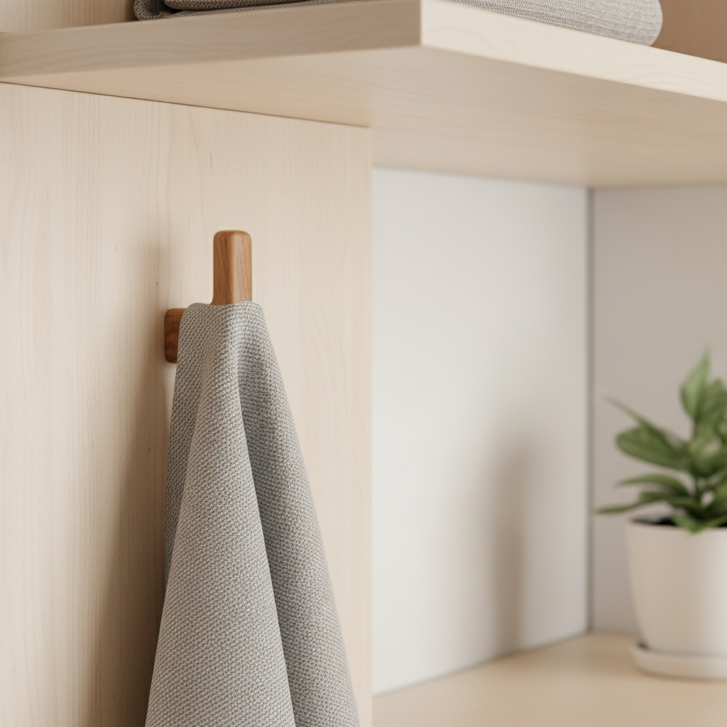 מתלה מעיל מעץ לקיר