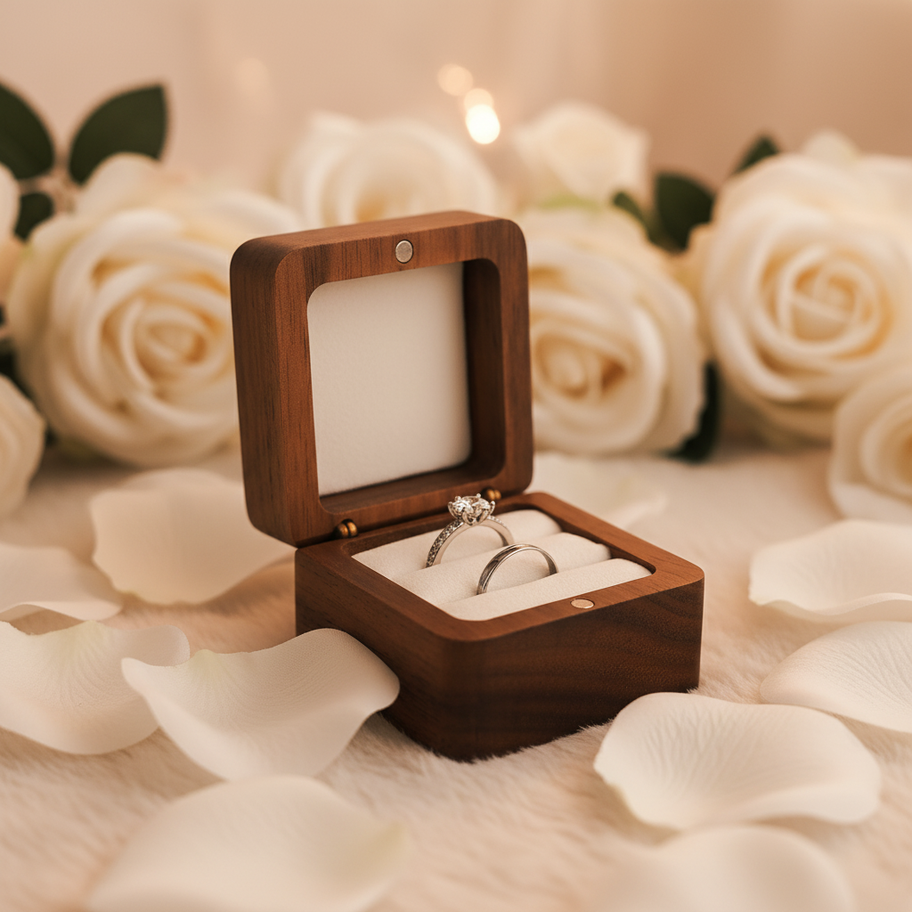 קופסת תכשיטים מעץ לחתונה